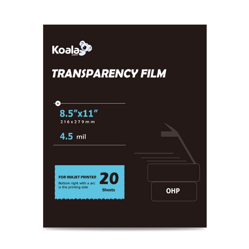 KOALA PAPER Koala OHP Film Overhead Projector Film 8.5x11 Inch Single Side Printing Film for Inkjet Printer - Image 1